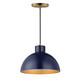 Maxim - 35144GNNAB - One Light Pendant - Rockport - Glossy Navy / Natural Aged Brass