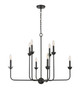 Millennium - 29708-MB - Eight Light Chandelier - Freesia - Matte Black