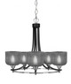 Toltec Lighting - 3405-MBBN-4612 - Five Light Chandelier - Paramount - Matte Black & Brushed Nickel
