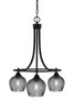 Toltec Lighting - 3413-MB-4602 - Three Light Chandelier - Paramount - Matte Black