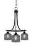 Toltec Lighting - 3413-MB-4612 - Three Light Chandelier - Paramount - Matte Black