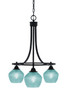 Toltec Lighting - 3413-MB-4625 - Three Light Chandelier - Paramount - Matte Black