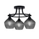 Toltec Lighting - 3417-MB-4622 - Three Light Semi-Flush Mount - Paramount - Matte Black