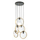 Artcraft - AC10895VB - Five Light Pendant - Lugano - Black & Vintage Brass