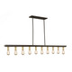 Artcraft - AC11351SB - Ten Light Island Pendant - Sandalwood - Satin Brass