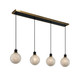 Artcraft - AC11874SW - Four Light Island/Pool Table - Gem - Black and Brushed Brass