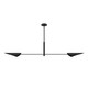 Hunter - 48142 - Two Light Linear Chandelier - Merian - Matte Black