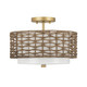 Hunter - 48211 - Two Light Semi Flush Mount - Laila - Luxe Gold