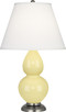 Robert Abbey - 1616X - One Light Accent Lamp - Small Double Gourd - Butter Glazed Ceramic w/Antique Silvered Robert Abbey - 1616X - One Light Accent Lamp - Small Double Gourd - Butter Glazed Ceramic w/Antique Silvered