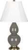 Robert Abbey - CR10 - One Light Accent Lamp - Small Double Gourd - Ash Glazed Ceramic w/Antique Brassed Robert Abbey - CR10 - One Light Accent Lamp - Small Double Gourd - Ash Glazed Ceramic w/Antique Brassed
