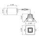 34891-40 LED REC,2.5IN,SQ BAFF,8W,40K,B (34891-40-01)