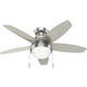 Hunter - 51223 - 44 Ceiling Fan - Lilliana - Brushed Nickel