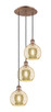 Innovations - 113B-3P-AC-G128-8 - Three Light Pendant - Ballston - Antique Copper