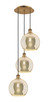 Innovations - 113B-3P-BB-G128-10 - Three Light Pendant - Ballston - Brushed Brass