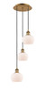 Innovations - 113B-3P-BB-G91 - Three Light Pendant - Ballston - Brushed Brass