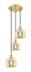 Innovations - 113B-3P-SG-G128-8 - Three Light Pendant - Ballston - Satin Gold