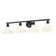 Carver Four Light Vanity (0305-BA4 BLK-VMG)
