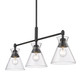 Malta Three Light Linear Pendant (0511-LP BLK-CLR)