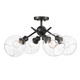 Axel Four Light Semi-Flush Mount (1945-SF BLK-GLOBE-CLR)