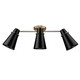 Golden - 2122-3SF MBS-BLK - Three Light Semi-Flush Mount - Reeva - Modern Brass