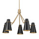 Reeva Five Light Chandelier (2122-5 MBS-BLK)