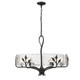 Golden - 3160-6 NB-HWG - Six Light Chandelier - Calla - Natural Black