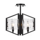 Varsha Three Light Semi-Flush Mount (3162-SF BLK-HWG)