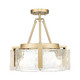 Golden - 3164-3SF BCB-HWG - Three Light Semi-Flush Mount - Aenon - Brushed Champagne Brass
