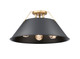 Golden - 3306-3FM BCB-BLK - Three Light Flush Mount - Orwell - Brushed Champagne Brass