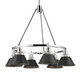 Golden - 3306-6 CH-BLK - Six Light Chandelier - Orwell - Chrome