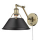 Golden - 3306-A1W AB-BLK - One Light Wall Sconce - Orwell - Aged Brass