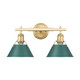 Golden - 3306-BA2 BCB-GN - Two Light Vanity - Orwell - Brushed Champagne Brass