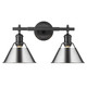 Golden - 3306-BA2 BLK-CH - Two Light Bath Vanity - Orwell - Matte Black