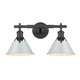 Golden - 3306-BA2 BLK-DB - Two Light Bath Vanity - Orwell - Matte Black