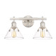 Golden - 3306-BA2 PW-CLR - Two Light Bath Vanity - Orwell - Pewter