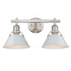 Golden - 3306-BA2 PW-DB - Two Light Bath Vanity - Orwell - Pewter