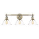 Golden - 3306-BA3 AB-CLR - Three Light Bath Vanity - Orwell - Aged Brass