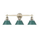 Golden - 3306-BA3 AB-GN - Three Light Vanity - Orwell - Aged Brass