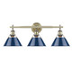 Golden - 3306-BA3 AB-NVY - Three Light Bath Vanity - Orwell - Aged Brass