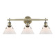 Golden - 3306-BA3 AB-OP - Three Light Bath Vanity - Orwell - Aged Brass