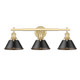 Golden - 3306-BA3 BCB-BLK - Three Light Bath Vanity - Orwell - Brushed Champagne Brass