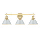 Golden - 3306-BA3 BCB-DB - Three Light Bath Vanity - Orwell - Brushed Champagne Brass