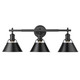 Golden - 3306-BA3 BLK-BLK - Three Light Bath Vanity - Orwell - Matte Black