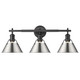 Golden - 3306-BA3 BLK-PW - Three Light Bath Vanity - Orwell - Matte Black