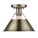 Golden - 3306-FM AB-AB - One Light Flush Mount - Orwell - Aged Brass