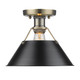 Golden - 3306-FM AB-BLK - One Light Flush Mount - Orwell - Aged Brass