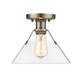 Golden - 3306-FM AB-CLR - One Light Flush Mount - Orwell - Aged Brass