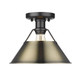 Golden - 3306-FM BLK-AB - One Light Flush Mount - Orwell - Matte Black