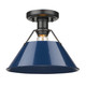 Orwell One Light Flush Mount (3306-FM BLK-NVY)