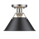 Golden - 3306-FM PW-BLK - One Light Flush Mount - Orwell - Pewter